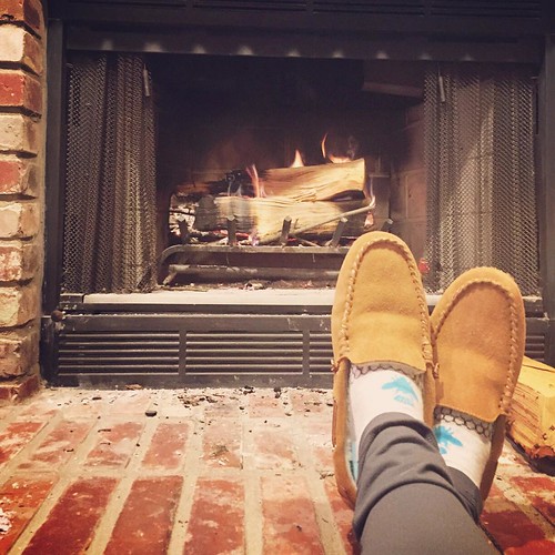 Gas starter wood burning fireplace