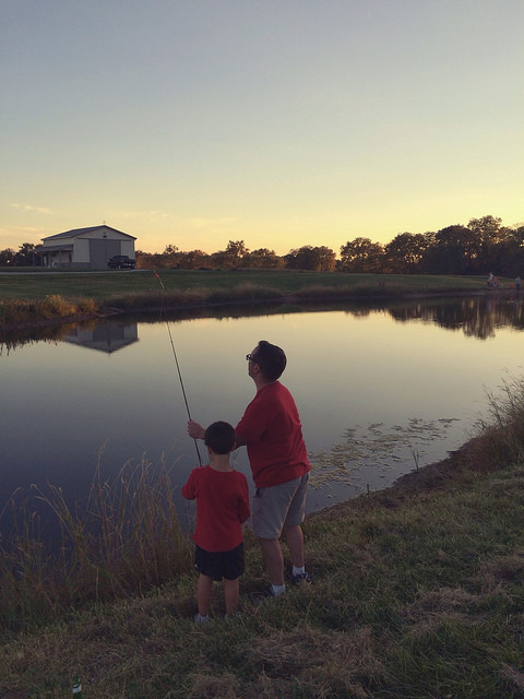 Father and son fishing