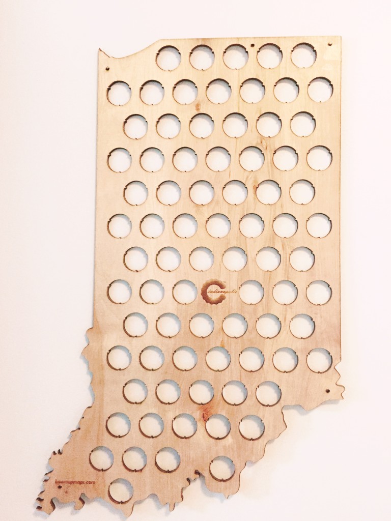 State of Indiana Beer Cap Map